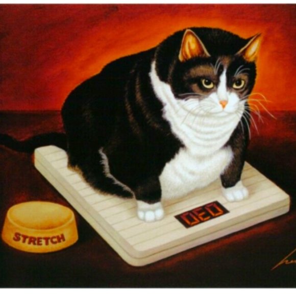 Stretch Kelley Cat by Lowell Herrero 17x13 in - Picture 1 of 1
